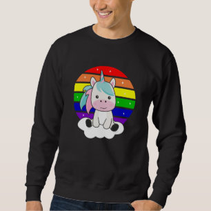 Sudadera El Purpurina del arcoiris de Unicornio Kawaii Unic
