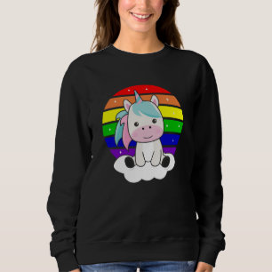 Sudadera El Purpurina del arcoiris de Unicornio Kawaii Unic