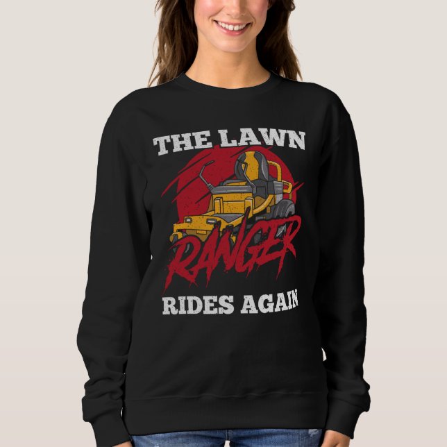 Sudadera El Ranger De Césped Viaja En Tractor Para La Ducha (Anverso)