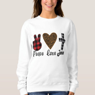 Sudadera El regalo de Peace Love Jesus para las mujeres cri