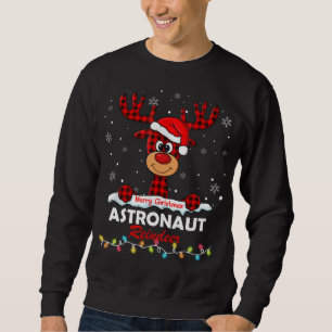 Sudadera El reno astronauta Santa Hat búfalo representó la