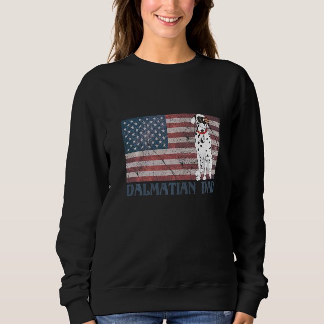 Sudadera El retro Dalmatia Dad Usa Flag Dalmatian Dog Dad F (Anverso)