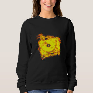 Sudadera El Retro De Fuego Dj Turntable Flama Al Reproducto
