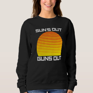 Sudadera El retro del músculo del atardecer a rayas de Sun'