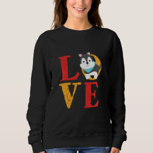 Sudadera El retro vintage siberiano Husky Puppy amor lindo 