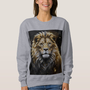 Sudadera El Rey: Oro Majestuoso Y León Masculino Gris,