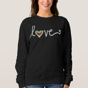 Sudadera El rompecabezas del corazón de amor, concientizaci