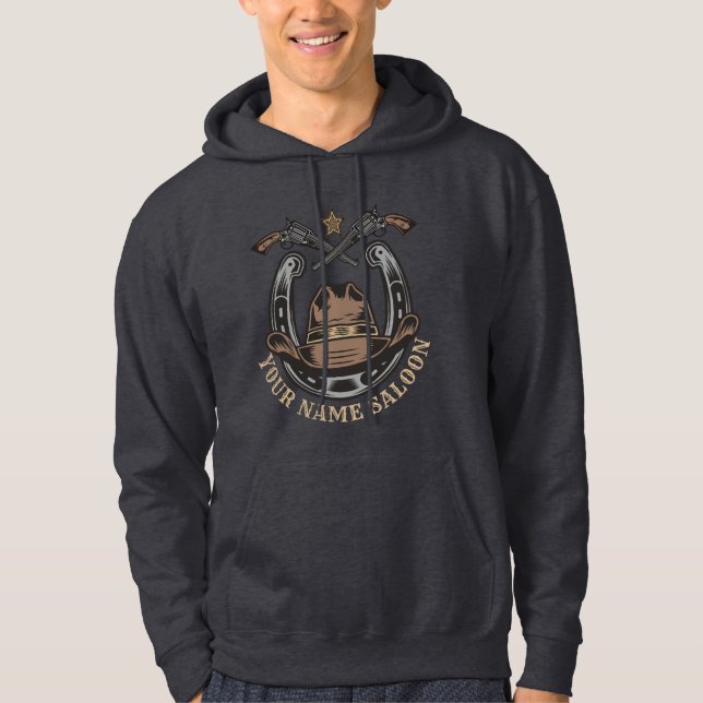 Sudadera El salvaje Revólver Oeste Horseshoe Cowboy Saloon (Anverso)