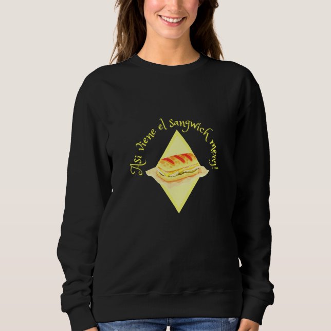 Sudadera El sandwich cubano Caveat Dark Background Edition (Anverso)