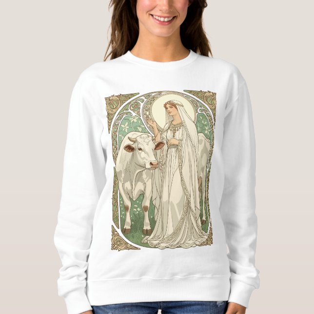 Sudadera El santo patrón de los trabajadores lácteos Santa  (Anverso)
