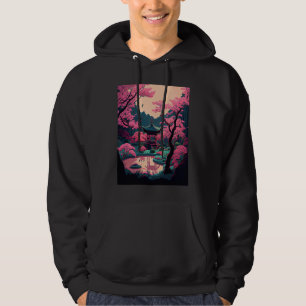 Sudadera El santuario del puente Cherry Blossom del jardín