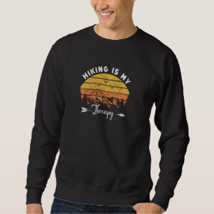 Sudadera El Senderismo Es Mi Terapia Montañas Vintage Ca Al