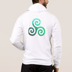 Sudadera El símbolo celta antiguo de Emerald Triskele blanc