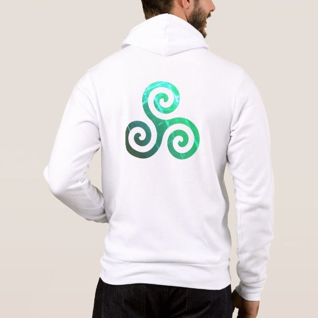 Sudadera El símbolo celta antiguo de Emerald Triskele blanc (Reverso)