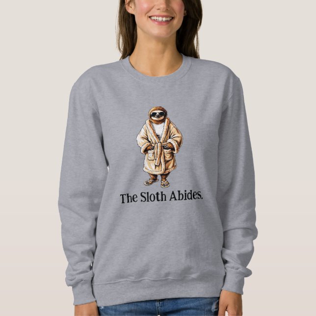 Sudadera El Sloth Abides. Eslogan de escalada (Anverso)