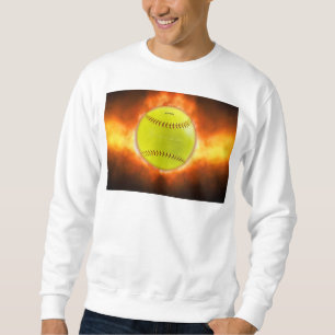 Sudadera El softball de SlipperyJoe en el fuego fuego fuego
