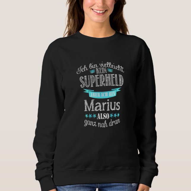 Sudadera El superhéroe Ich Bin Kein, Ich Bin Marius (Anverso)