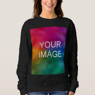 Sudadera El tamaño del Unisex negro sube tu foto a las muje