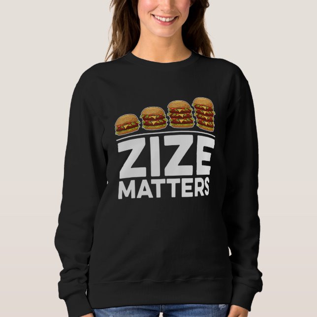 Sudadera El tamaño importa para la hamburguesa (Anverso)