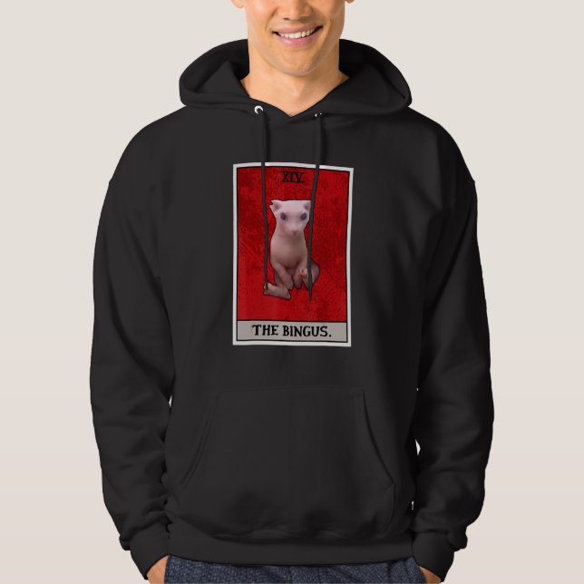 Sudadera El Tarot de la divertida gata Sphynx sin pelo Bing (Anverso)
