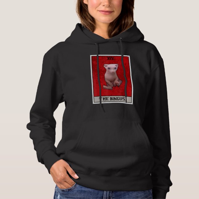 Sudadera El Tarot de la divertida gata Sphynx sin pelo Bing (Anverso)
