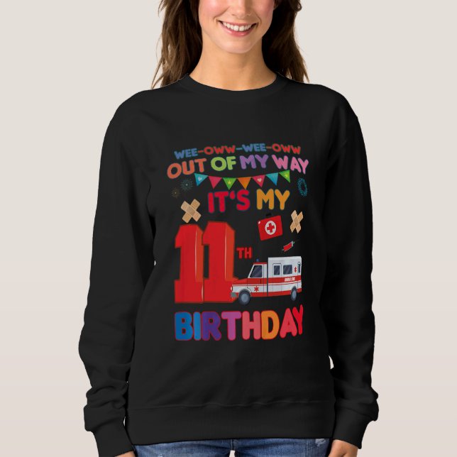 Sudadera El tema de la ambulancia de cumpleaños de los niño (Anverso)