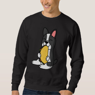 Sudadera El Terrier De Boston Comiendo Un Taco Perro