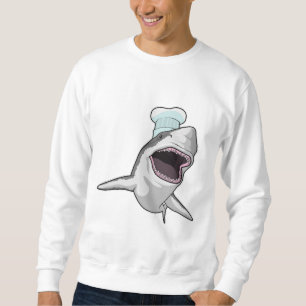 Sudadera El tiburón como cocinero con el gorra chef