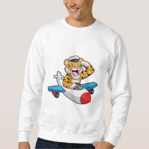 Sudadera El tigre como piloto en el avión