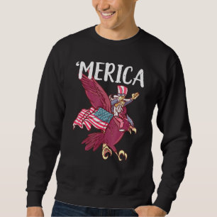Sudadera El Tío Dabbing Sam Riding Eagle Merica 4 De Julio