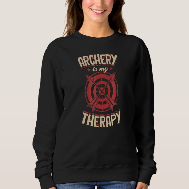 Sudadera El tiro con arco es mi terapia Arco y flecha Objet (Anverso)