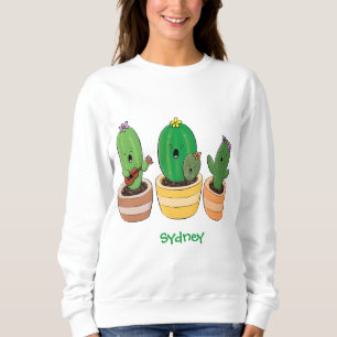 Sudadera El trío de cactus lindo canto ilustracion personal