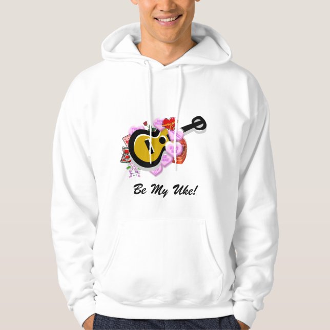 Sudadera El Ukulele de la tarjeta del día de San Valentín (Anverso)