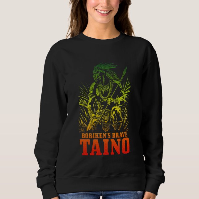 Sudadera El valiente guerrero taína de Boriken (Anverso)