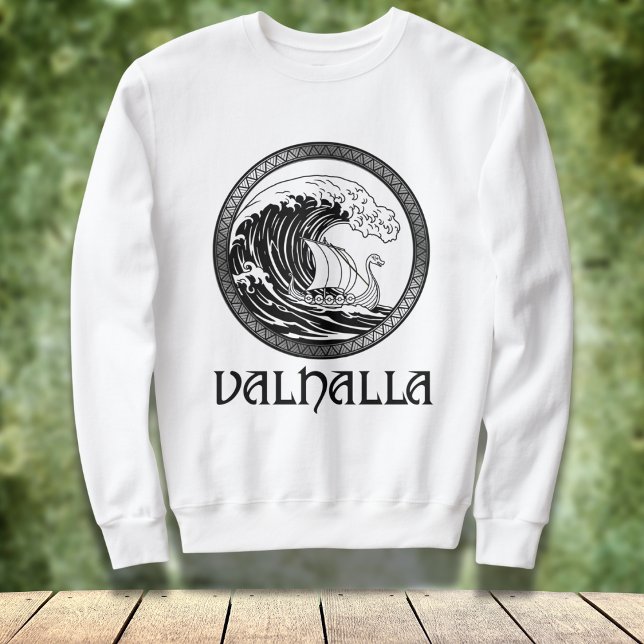 Sudadera El Valor del Vikingo (Hombres guerreros enfrentan las Olas de la vida con espíritu vikingo)