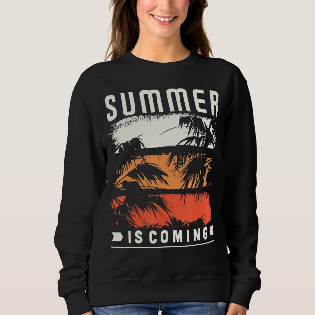Sudadera El verano se acerca el verano tropical de la Palm  (Anverso)
