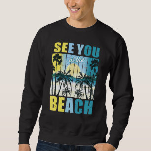 Sudadera El Verano Tropical Retro Sunset En La Playa
