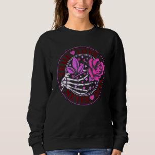Sudadera El Verdadero Amor Nunca Muere Mano de Esqueleto Fl