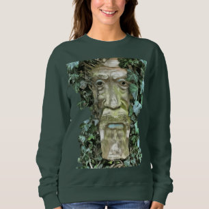 Sudadera El verde celta pagano con hojas de marfil
