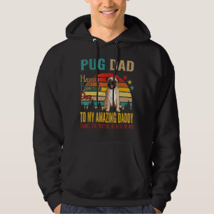 Sudadera El viejo retro Pug Dad Feliz Día del Padre a mi Am