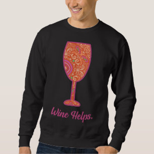 Sudadera El vino ayuda a cristales de vino Mandala