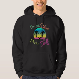 Sudadera El Vino De Bebida Sirve Para Atardecer Con Palmera