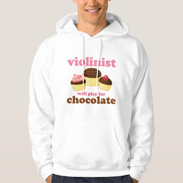 Sudadera El violinista jugará para el chocolate (Anverso)