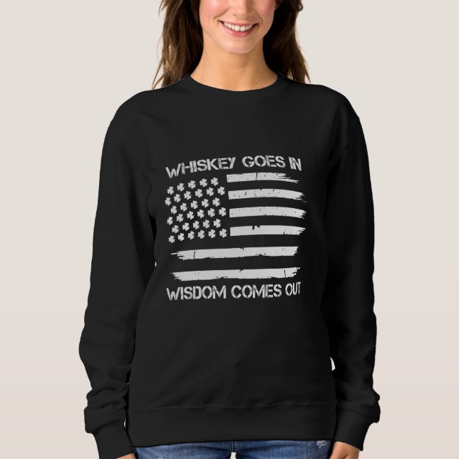 Sudadera el whisky gracioso sale con sabiduría irish ameri (Anverso)