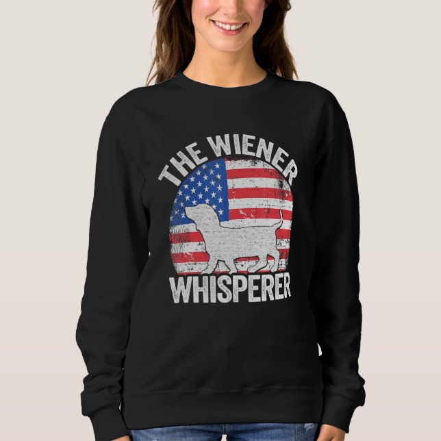 Sudadera El Whisperer Wiener Dachshund Perro 4 De Julio Ame (Anverso)