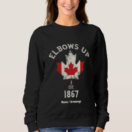 Sudadera Elbows Up Canada Est 1867 Orgullosa cosecha canadi