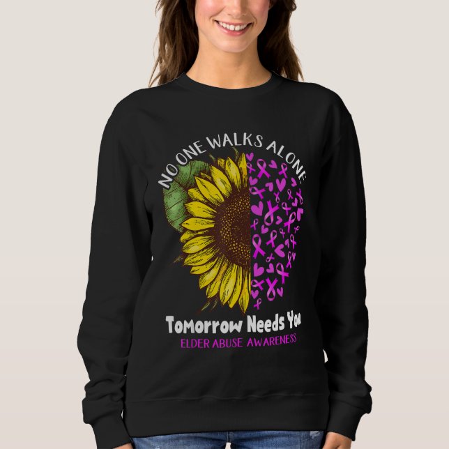 Sudadera Elder Abuse Awareness NO ONE WALKS ALONE TOMORROW  (Anverso)