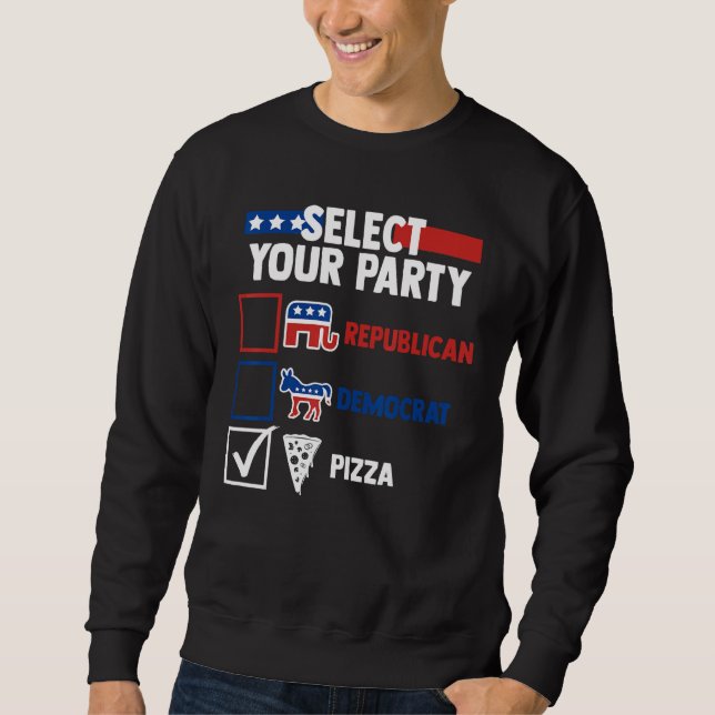 Sudadera Election Humor Select Your Party Republican Democr (Anverso)