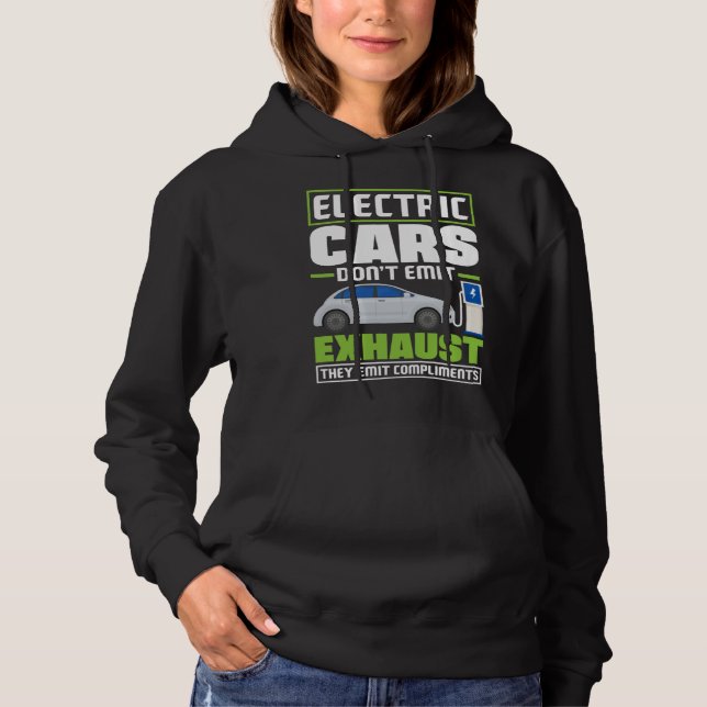 Sudadera Electric Cars emit compliments Battery Electric Ve (Anverso)
