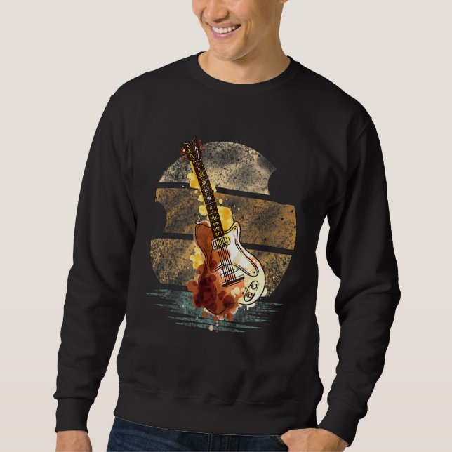 Sudadera Electric Guitar Musical Artist Guitarist Sunset (Anverso)